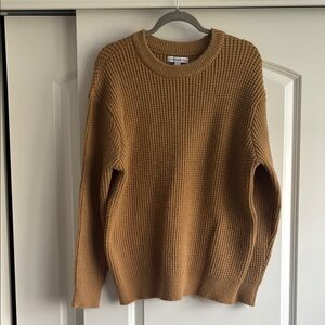 Oversized Mustard Yellow Waffleknit Sweater